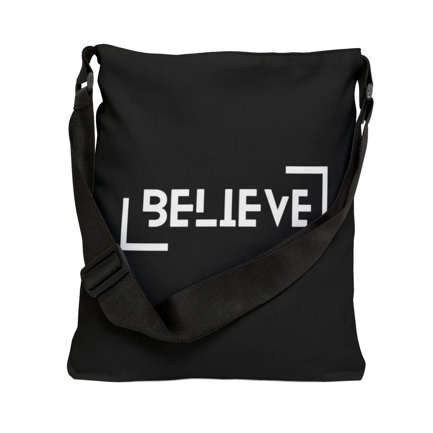 Believe Design Adjustable Tote Bag (AOP) | Believ Tote bag with Adjustable