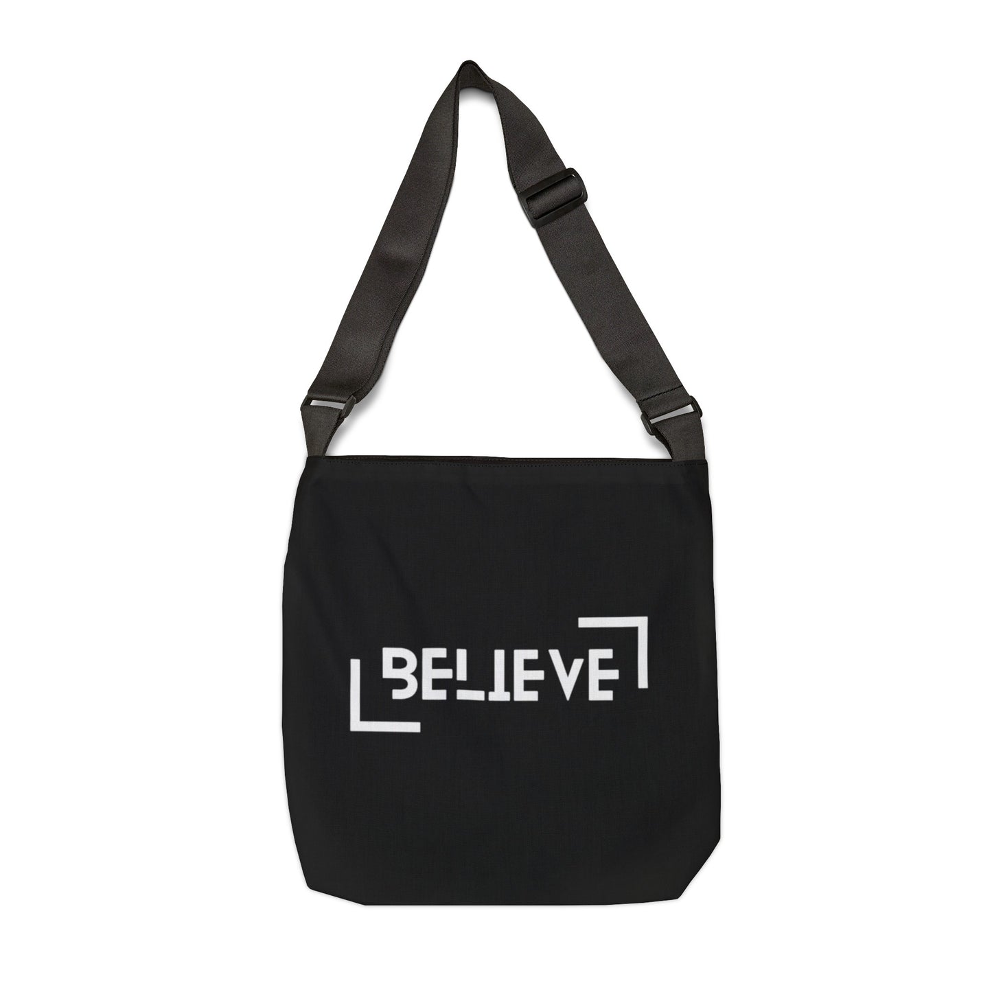 Believe Design Adjustable Tote Bag (AOP) | Believ Tote bag with Adjustable